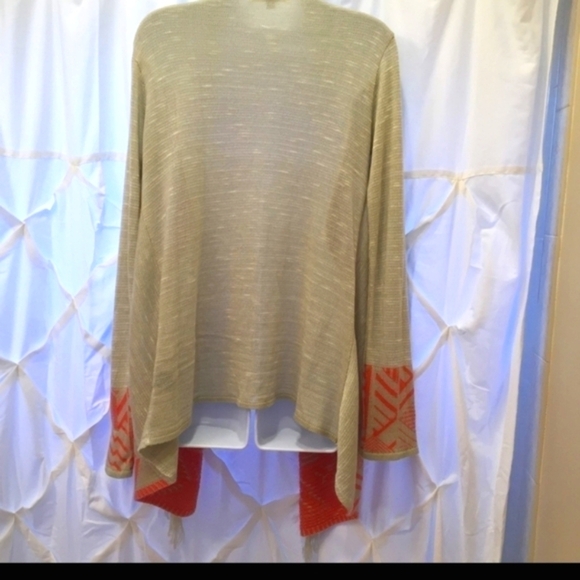 Say What? Aztec Open‎ Cardigan Sweater with Fringe - Picture 2 of 6